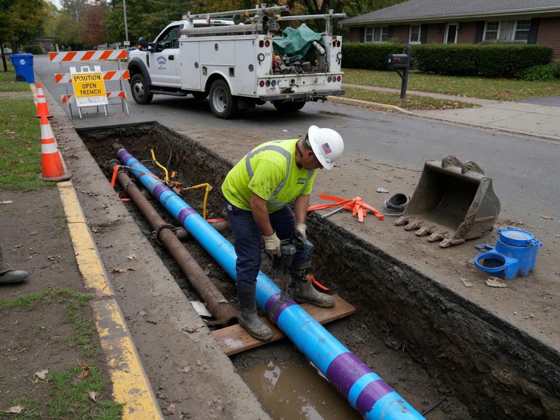 Underground Water Line Replacement in Woodbridge
